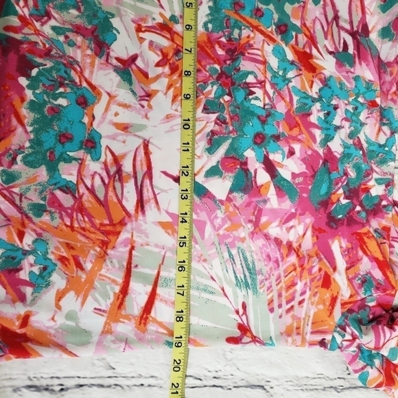 Nwt Amanda + Oak L Floral Sheath 3/4 Bell Sleeve Pink & Teal 4% Spandex - Picture 8 of 10